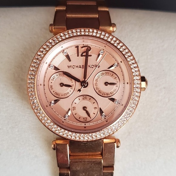 Michael Kors Mk6352 Womens Rose Gold Stainless Steel Analog Dial Wrist Watch - Picture 1 of 10